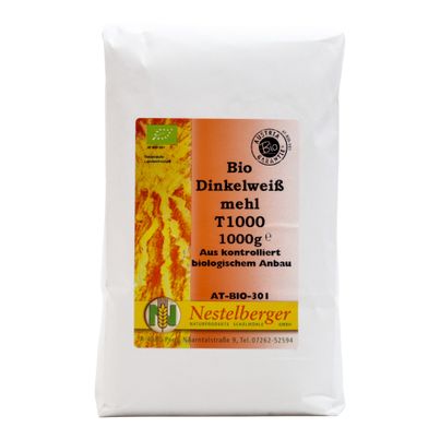 Bio Dinkelweißmehl T1000 1000g von Nestelberger
