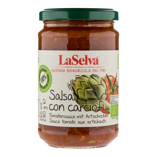 Organic tomato sauce with artichokes 280g - value pack of 6 from La Selva