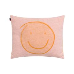 Gefülltes Kissen Happy Faces 30 x 40 cm - Hellorange - GRS zertifiziert - von David Fussenegger