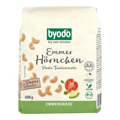 Bio Emmer Hörnchen semola 500g - 12er Vorteilspack von Byodo