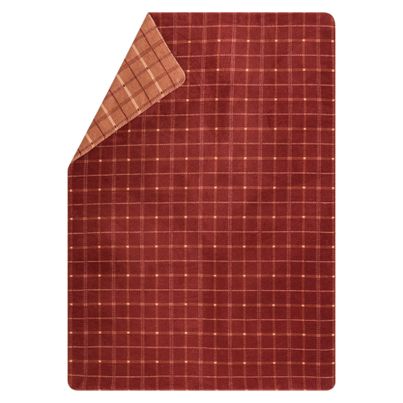 Kuscheldecke Karo Farbe Bordeaux Rot 150x200cm von David Fussenegger