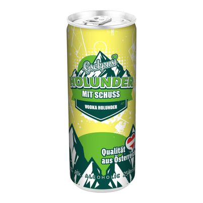 Holunder mit Schuss 4 %vol. 250ml - 12er Vorteilspack von Gschpusi