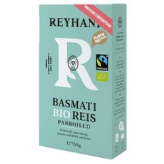 Bio Faitrade Basmati Reis Parboiled 750g - Perfekt für gemischte Gemüse- und Fleischgerichte - Einfache Zubereitung - besonders Körnig und locker von Reyhani