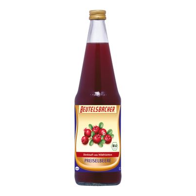 Bio Preiselbeer Direktsaft MW 700ml - 6er Vorteilspack von Beutelsbacher