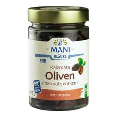 MANI Bio Kalamata Oliven al naturale mit Oregano, entkernt 175g von MANI Bläuel