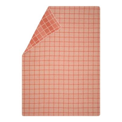 Light cuddly blanket Squares Color Terracotta 200x140cm by David Fussenegger