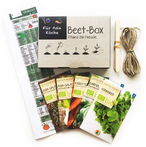 Bio Beet Box - Für Asia Köche - Saatgut Set inklusive Pflanzkalender und Zubehör