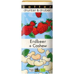 Organic chocolate strawberry + cashew 70g - 10 pieces benefit pack from Zotter