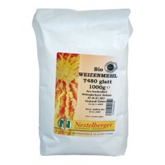 Bio Weizenmehl T480 glatt 1000g von Nestelberger