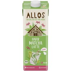Bio Hafer Matcha Latte Drink 1000ml - 6er Vorteilspack von Allos