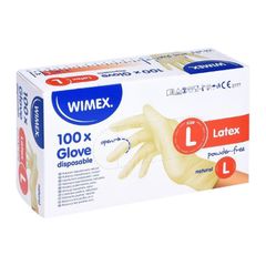 Handschuhe Latex L natur 100Stück von Wimex