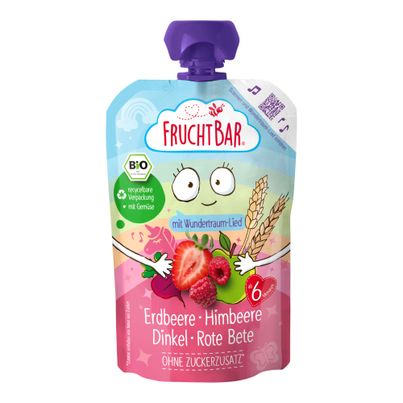 Bio Wundertraum Erdbeere Himbeere 100g - 8er Vorteilspack von Fruchtbar
