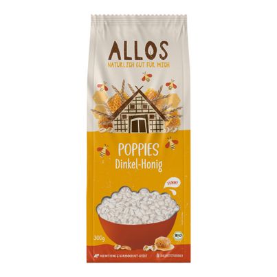 Bio Dinkel Honig-Poppies 300g - 6er Vorteilspack von Allos