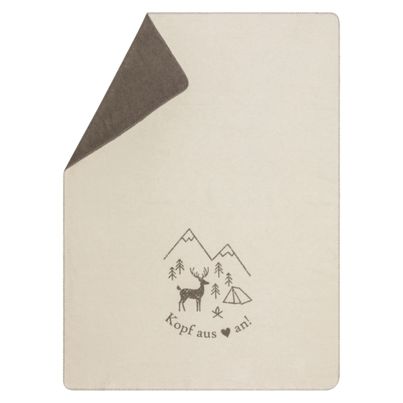 Fluffy Soft Blanket Kopf aus Color Off-White 150x200cm by David Fussenegger