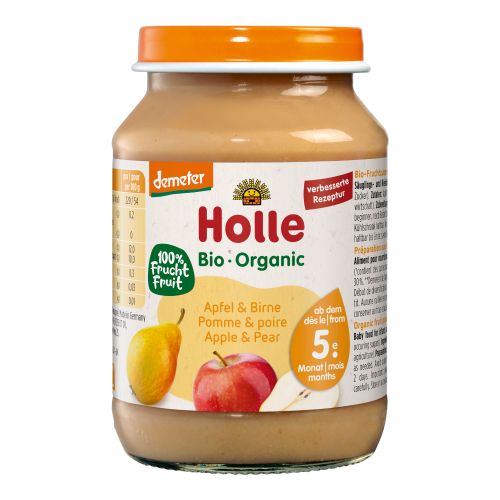 Bio Babygläschen Apfel & Birne - ab 5 Monaten - 190g - 6er Vorteilspack von Holle