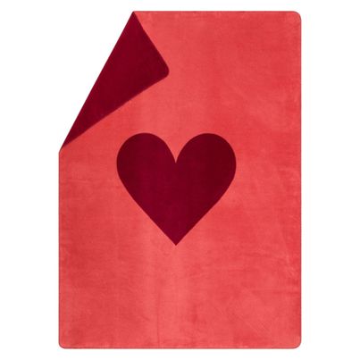 Fluffy Soft Blanket Heart Color Classic Red 150x200cm by David Fussenegger