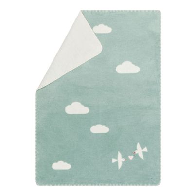 Baby Blanket Lovebirds Color Light Green 75x100cm by David Fussenegger