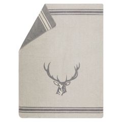 Kuscheldecke Platzhirsch Farbe Graphitgrau 150x200cm von David Fussenegger
