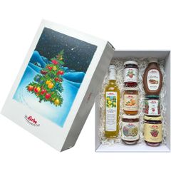 Darbo Geschenkkarton Weihnachten - Geschenkpaket gefüllt mit Darbo Sirup - Marmelade - Honig und Nougatcreme 