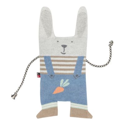Spelt Pillow Rabbit Color Blue 29x16cm by David Fussenegger