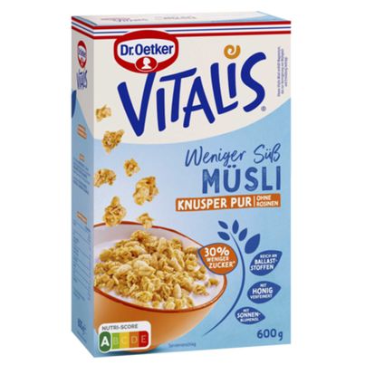 Dr. Oetker Vitalis Weniger süß Knusper Pur Müsli 600g