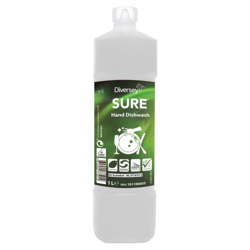 Sure Hand Dishwash 1l - SURE Hand Dishwash ist ein konzentriertes flüssiges Handspülmittel - Reduzierte Schaumbildung von Diversey