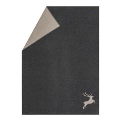 Leichte Kuscheldecke Hirsch Farbe Anthrazit 140x200cm von David Fussenegger