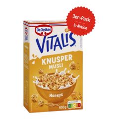 Dr. Oetker Vitalis Knuspermüsli Honeys 600g -3er Vorteilspack