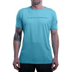 Dunkelschwarz T-Shirt DS-1 LOGO aqua