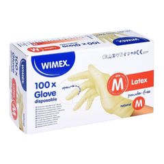 Handschuhe Latex M natur 100Stück von Wimex