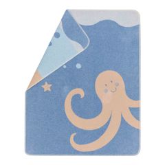 Babydecke Ocean Friends 70 x 90 cm - Samtblau - GRS zertifiziert - von David Fussenegger