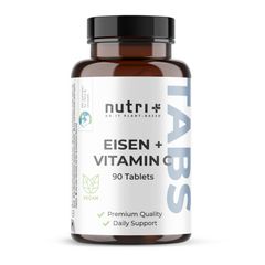 nutri+ Eisen Tabletten + Vitamin C - 90 Eisentabletten 50mg von Nutrition Plus