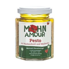 Weißmohnöl- Pesto 190ml - Weißmohn hat einen fein- nussigen Geschmack und eignet sich hervorragend für Schafkäse Nudeln Salatgerichte sowie Käse