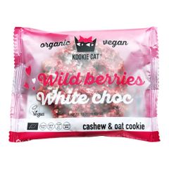 Bio Wild beeries white Choc Cookie 50g - 12er Vorteilspack von Kookie Cat
