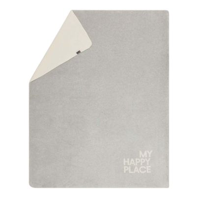 Fluffy Soft Blanket My Happy Place Color Grey 150x200cm by David Fussenegger