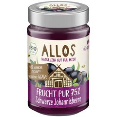 Bio Fruchtaufstrich 75% Schwarze Johannisbeere 200g - 6er Vorteilspack von Allos
