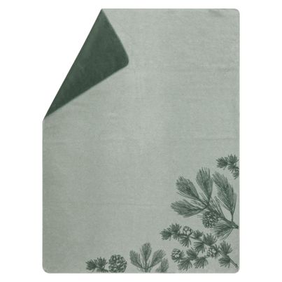 Fluffy Soft Blanket pine cone trees Color Sage Green 150x200cm by David Fussenegger