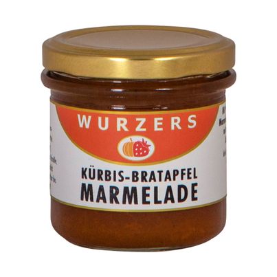 Kürbis Bratapfel Fruchtaufstrich 165g - Hauch von Zimt - Rosinenmus - unvergleichliches Geschmackserlebnis von Wurzers