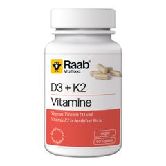 Bio D3+K2 Kapseln 60ct - 4er Vorteilspack von Raab Vitalfood