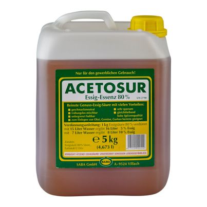 Essigessenz braun 80% 5000g von Saba