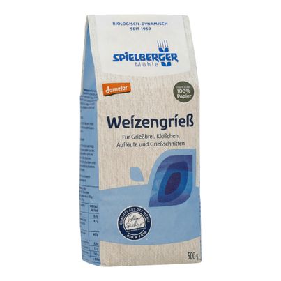 Bio Weizengrieß 500g - 4er Vorteilspack von Spielberger Mühle
