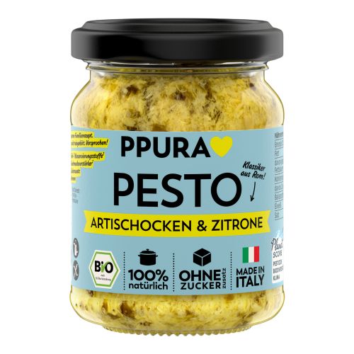 Organic pesto artichoke & lemon 120g - value pack of 6 from Ppura