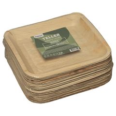 Palmblatt Teller 24 x 24 cm 25Stück von Belesse