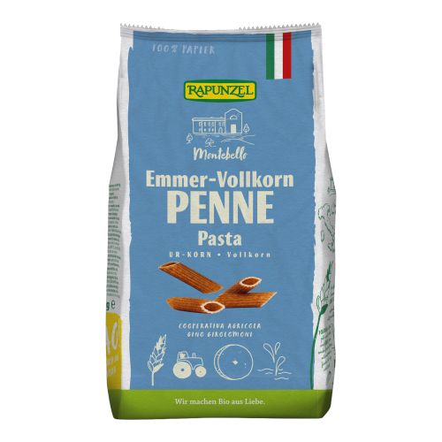 Bio Emmer Penne Vollkorn 500g - 12er Vorteilspack von Rapunzel Naturkost