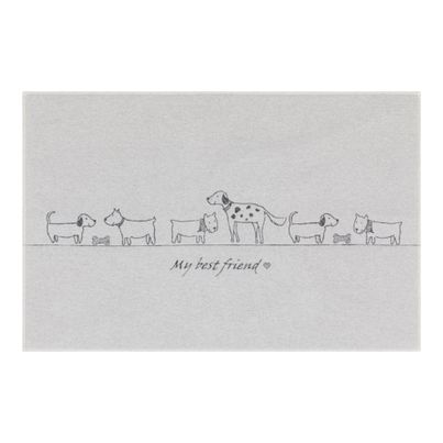 Dog Mat Padded My best friend Color Grey 80x120cm by David Fussenegger
