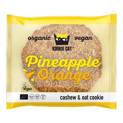 Bio Cashew Cookie Ananas Orange 50g - 12er Vorteilspack von Kookie Cat