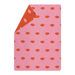 Leichte Kuscheldecke Red Lips 140 x 200 cm - Rosa - GRS zertifiziert - von David Fussenegger